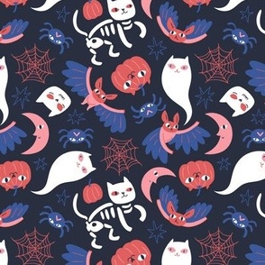 Cat Halloween pattern (large scale)