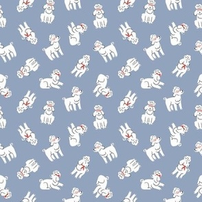 White poodles. Dog pattern  (small scale)