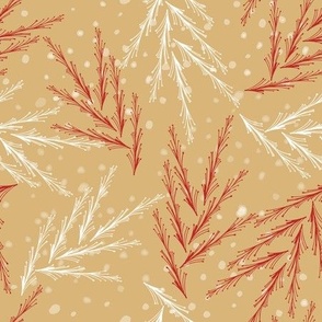 Holiday christmas fir trees honey red by jac slade