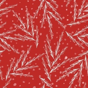 Holiday christmas fir trees poppy red by jac slade