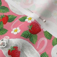 Rats Love Strawberries - bright pink, medium