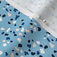 Raw terrazzo texture minimalist ink spots and dots blue navy black
