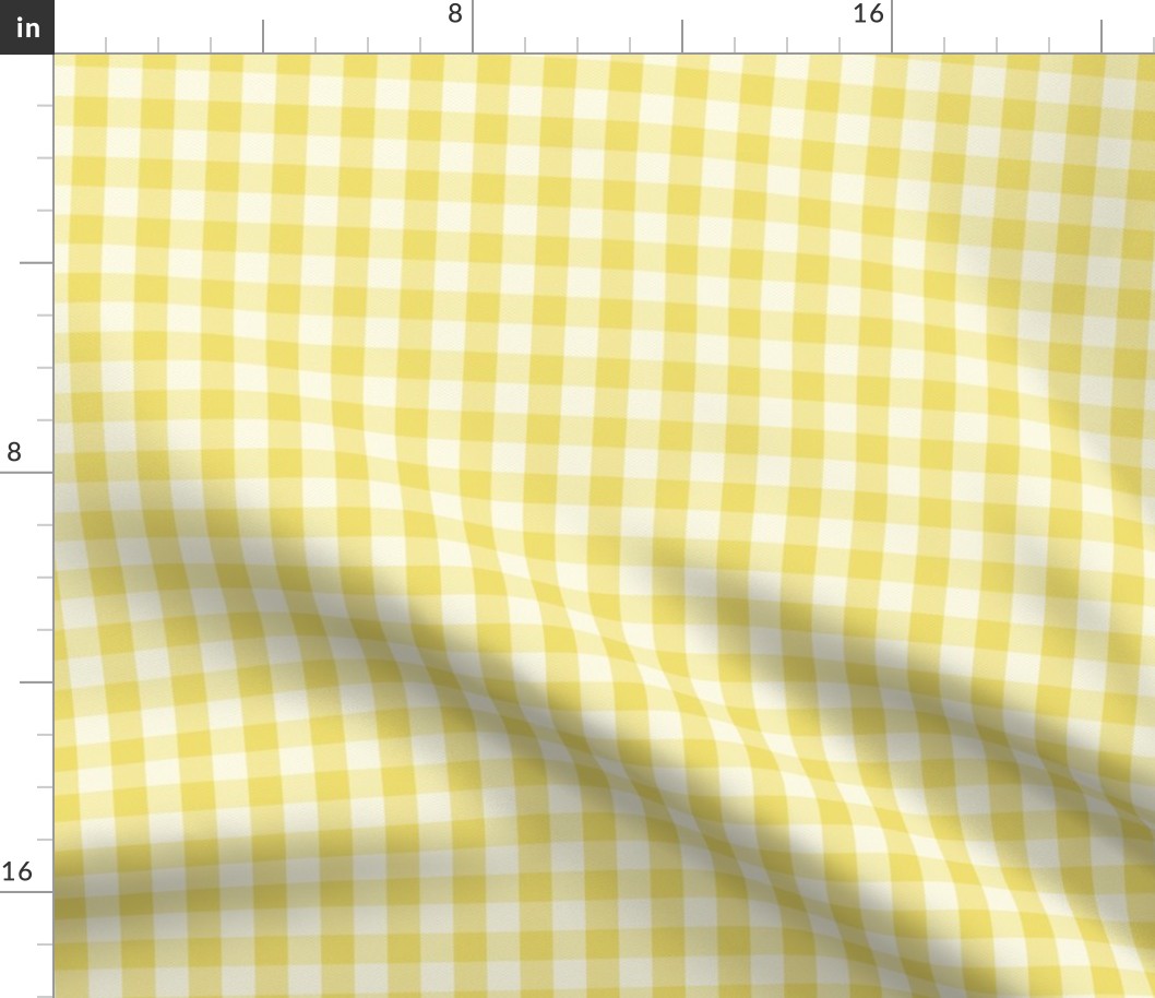 Garden Party Picnic Gingham check buttercup yellow by Jac Slade