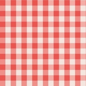 Garden Party Picnic Gingham check coral red by Jac Slade