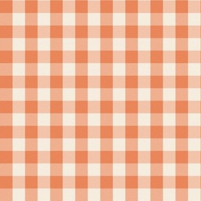 Garden Party Picnic Gingham check peach orange by Jac Slade