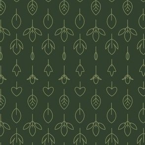 Medium - Minimal dark green leaves pattern