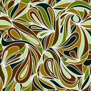 Abstract swirls retro Green 12x12