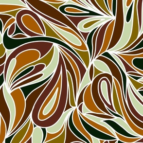 Abstract swirls retro brown 12x12