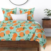 Orange Citrus and Blossom on Mint -Large 