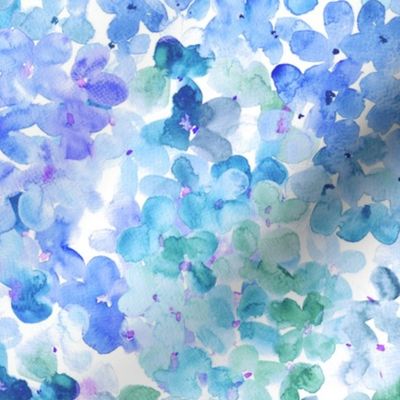 watercolor blue hydrangea pattern