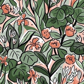 Vintage floral pattern (large scale)