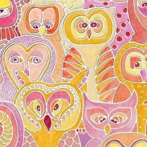 Twit Twoo Peachy Owls