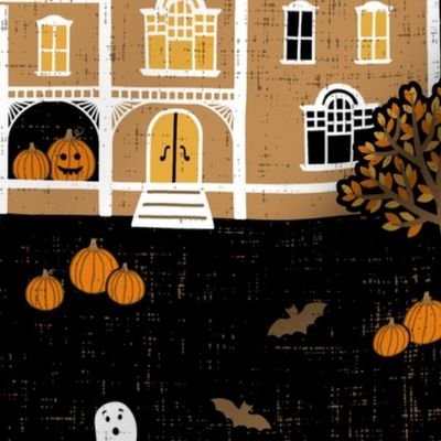 Halloween Haunted Houses - black orange - large scale