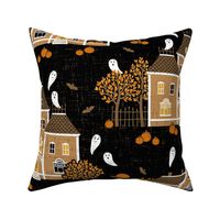 Halloween Haunted Houses - black orange - large scale