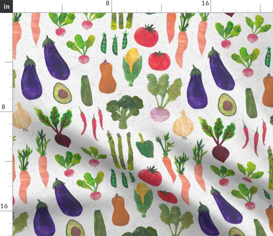 Papercut Collage Vegetables Garden Vegan Medium Scale