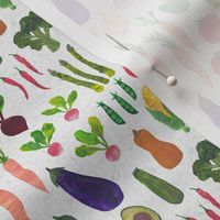 Papercut Collage Vegetables Garden - Ditsy Scale -Vegan