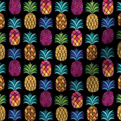 Rainbow Pineapples - Black Small