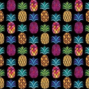 Rainbow Pineapples - Black Small