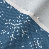 Chunky Knit Snowflake Sweater, Denim Blue