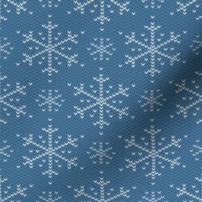 Chunky Knit Snowflake Sweater, Denim Blue