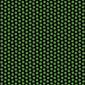 Green on Black Polka Dot Circles Medium