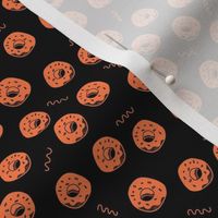 Delicious Orange Donuts Polka Dot  on Black Medium