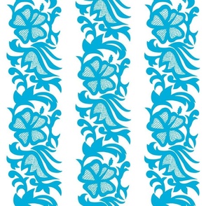 Turquoise Pollera Fabric, Wallpaper and Home Decor | Spoonflower