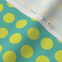 Soothing Yellow Aqua Polka Dot