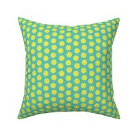 Soothing Yellow Aqua Polka Dot