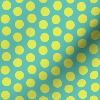 Soothing Yellow Aqua Polka Dot