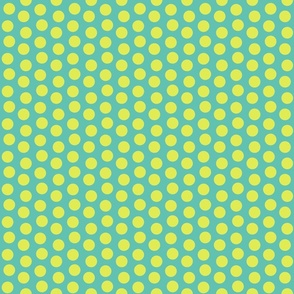 Soothing Yellow Aqua Polka Dot