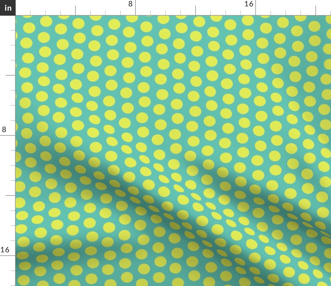 Soothing Yellow Aqua Polka Dot