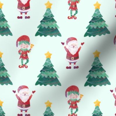Medium Scale Santa Elves and Christmas Trees