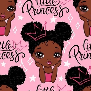 little African American black princess bigger scale pink