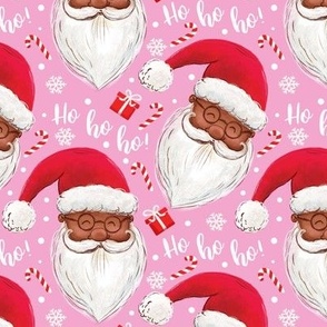 Black Santa ho ho ho - pink