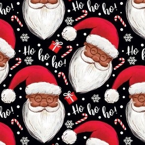 Black Santa ho ho ho - black