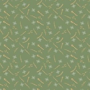 Holiday Picnic floral olive green by Jac Slade
