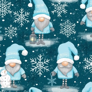 winter wonderland - gnomes Christmas fabric