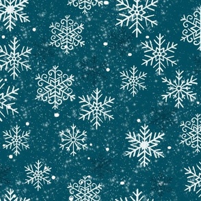 Snowflakes - winter wonderland blue