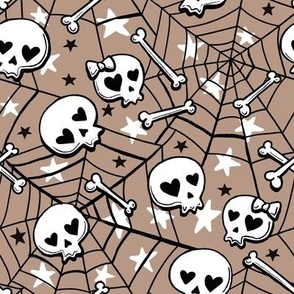 cute hand-drawn skulls halloween nougat