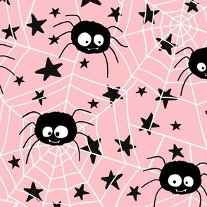 cute hand-drawn spider halloween blush pink