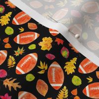 Small Scale Fall Football with Watercolor Autumn Leaves