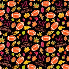 Medium Scale Fall means Football with Watercolor Autumn Leaves