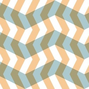 chevron plaid in peach and light blue