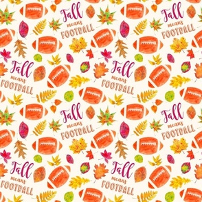 Medium Scale Fall means Football with Watercolor Autumn Leaves