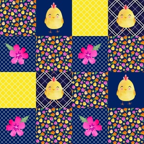 Patchwork 6" Square Cheater Quilt The Prettiest Farm Yellow Chicks