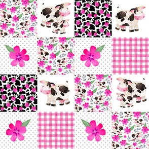 Patchwork 6" Square Cheater Quilt The Prettiest Farm Cow Print