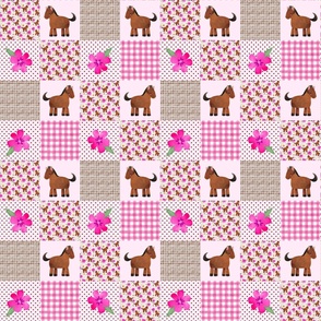 Smaller Patchwork 3" Square Cheater Quilt The Prettiest Farm Horses