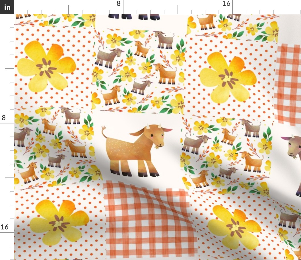 Patchwork 6" Square Cheater Quilt The Prettiest Farm Goats