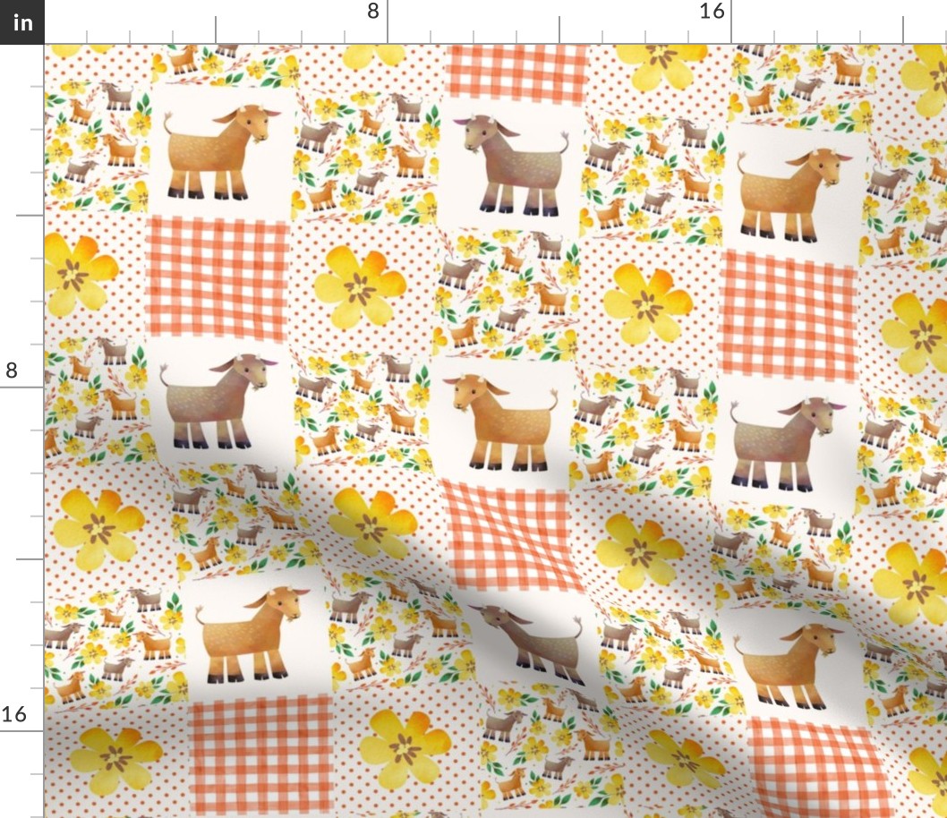 Smaller Patchwork 3" Square Cheater Quilt The Prettiest Farm Goats